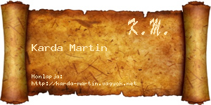Karda Martin névjegykártya